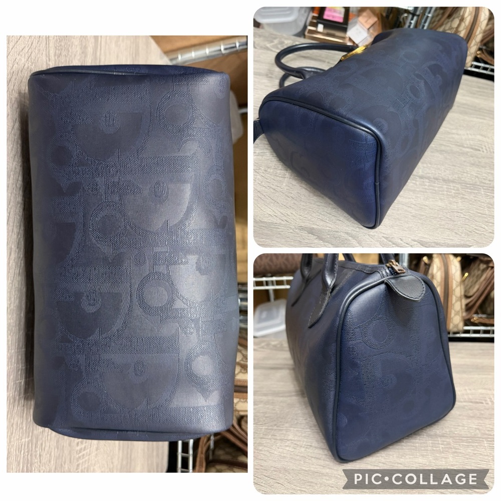 Vintage Dior | Trotter Navy Blue Boston Bag - Picture 10 of 12